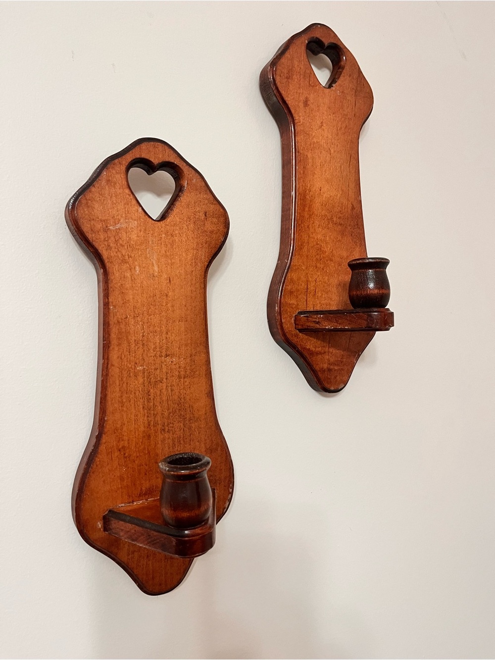 Wooden Heart Cutout Wall Candle Sconces #cottagecore